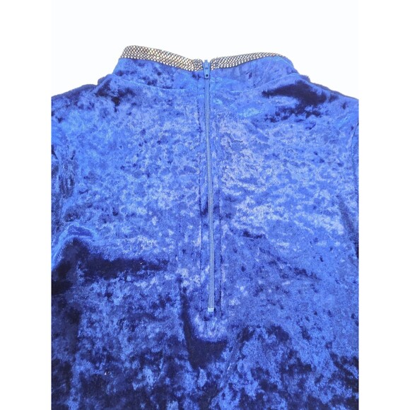 Gilda Marx VTG High Neck Skirted Velvet Royal Blue Dance Leotard Adult XS (Y/J) - Picture 6 of 16